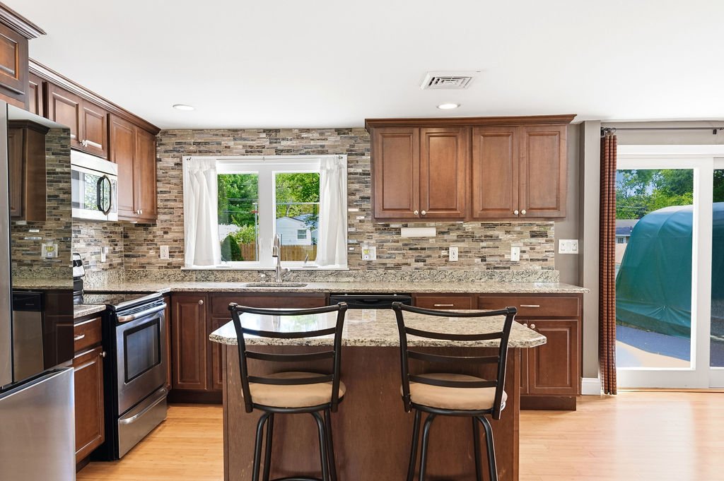 Kitchen island at 25 Marie Ave, Brockton